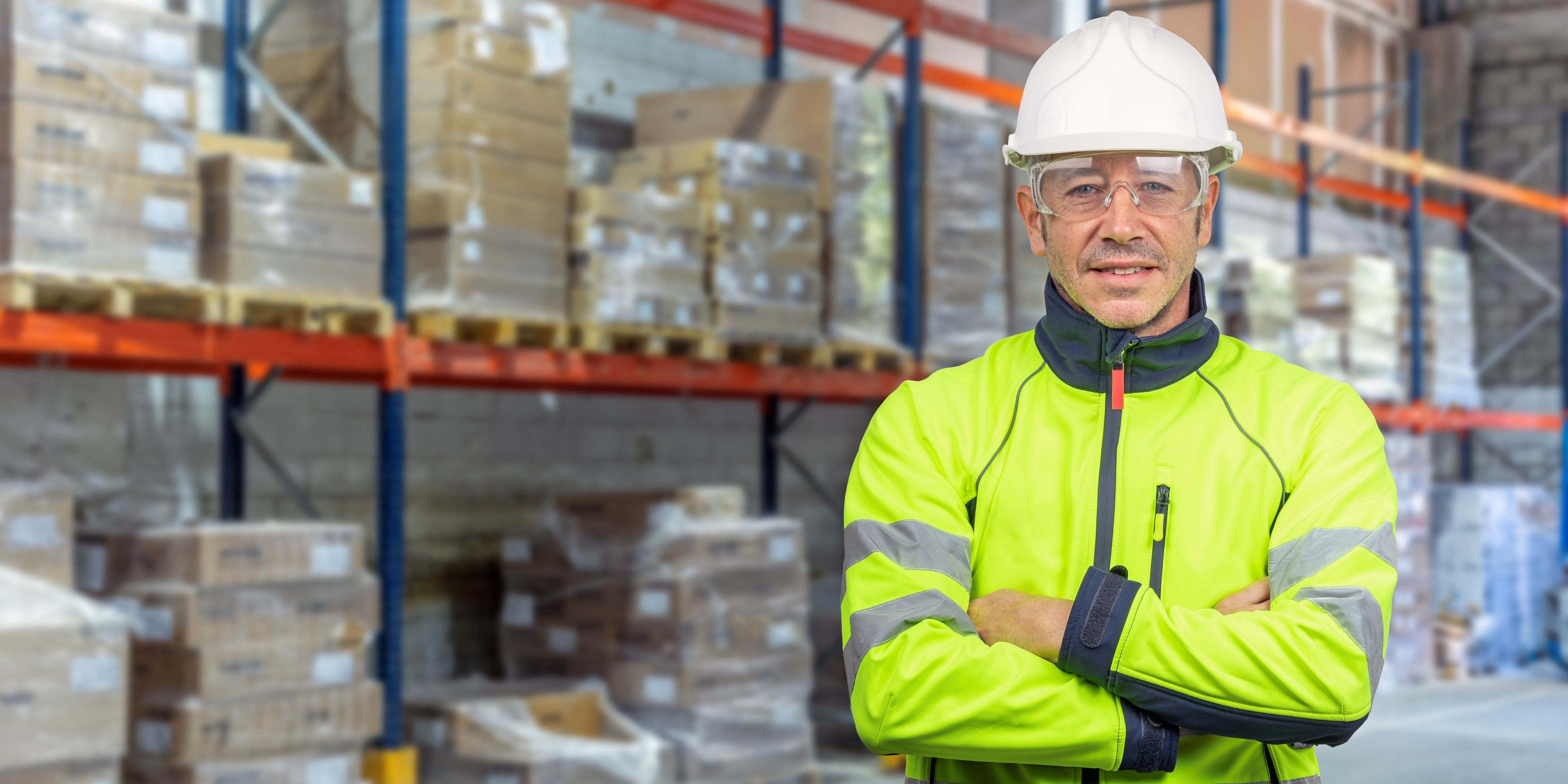Worker in Industrial Warehouse
