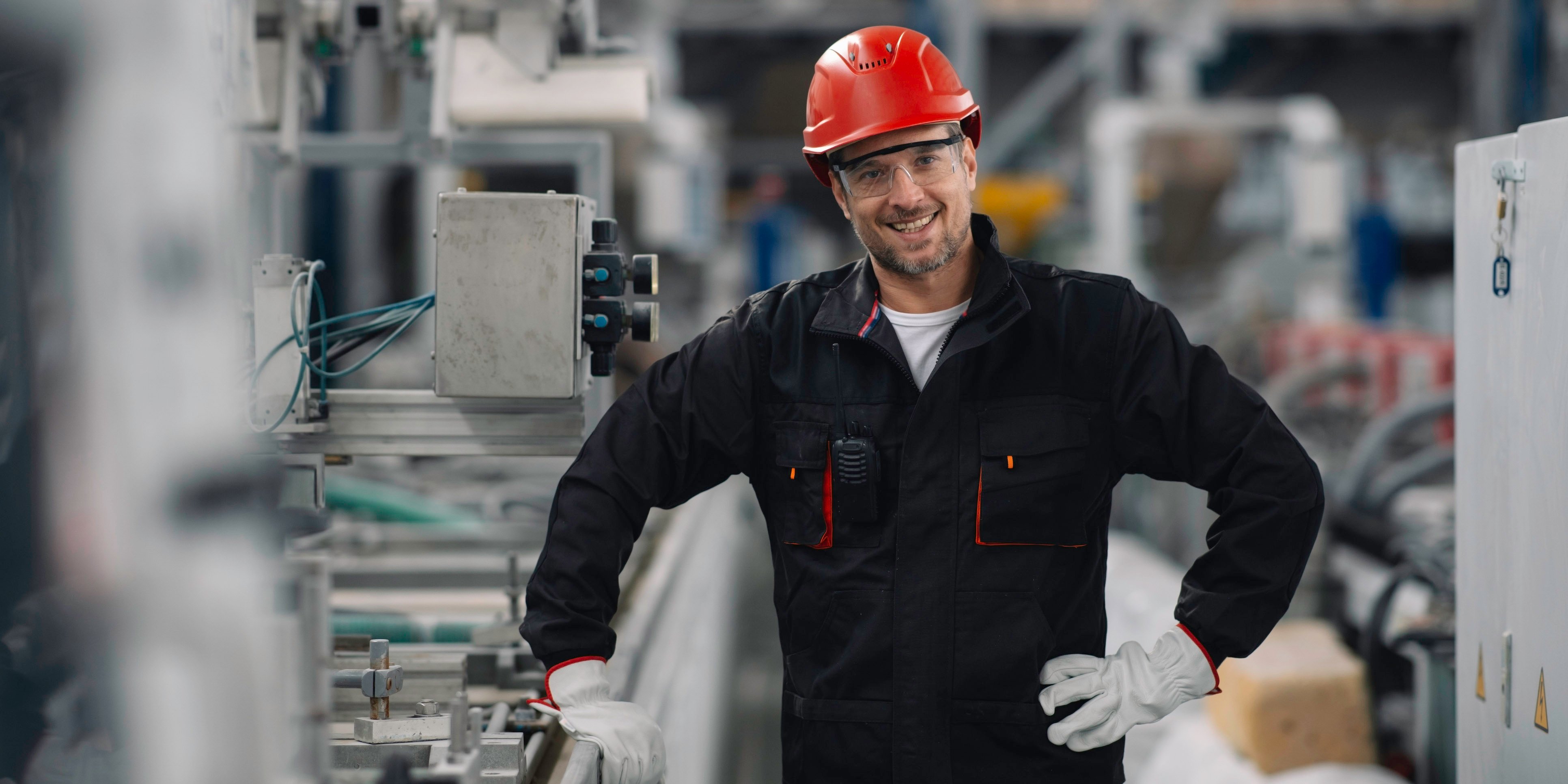 Handsome man in factory